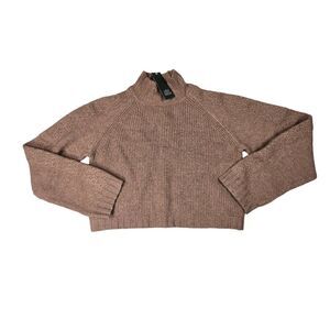Wild Fable Mock Turtle Neck Brown Sweater Small